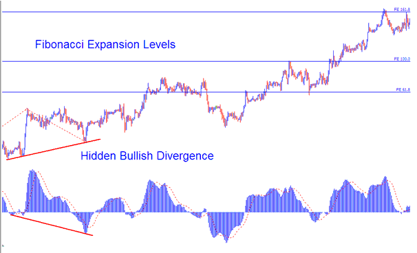 Fib Extension Levels Combined with Bitcoin Hidden Bullish Divergence - Hidden Bullish Divergence in Bitcoin Trading