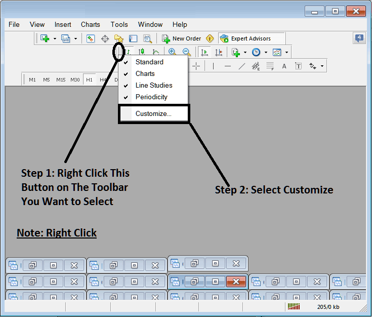 How to Customize and Add Tools on the Line Studies Toolbar in MT4