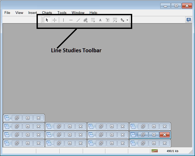 Line Studies Toolbar Menu on MetaTrader 4 - MT4 BTC/USD Line Studies Toolbar Menu Tutorial Explained