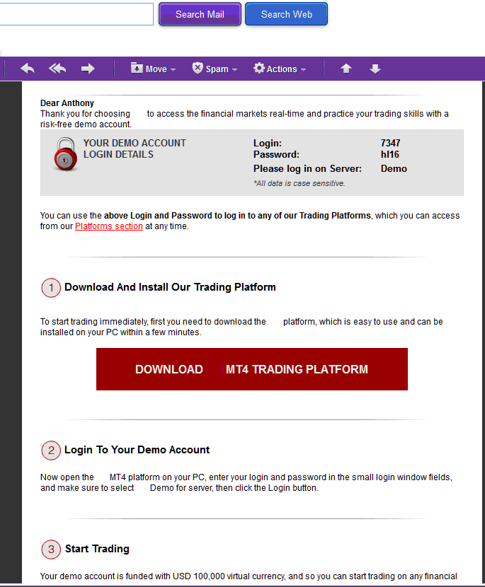 Bitcoin Demo Account Registration E-Mail Confirmation - MT4 Demo Free BTCUSD Practice Account