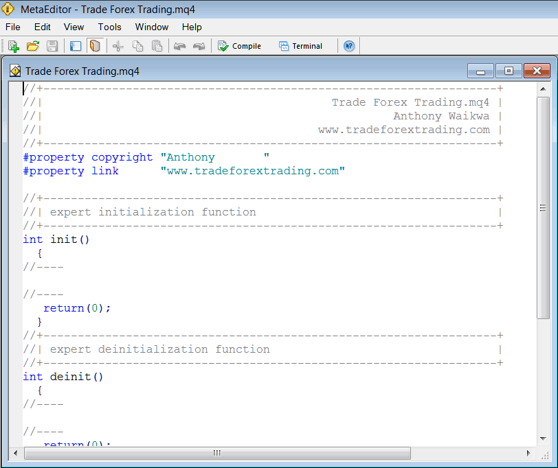 MetaEditor Programming for EA in MT4 - MT4 Trading Platform MetaEditor