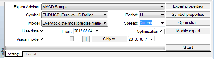 MetaTrader 4 Crypto Expert Advisor Strategy Tester Parameters Setting up Testing EA