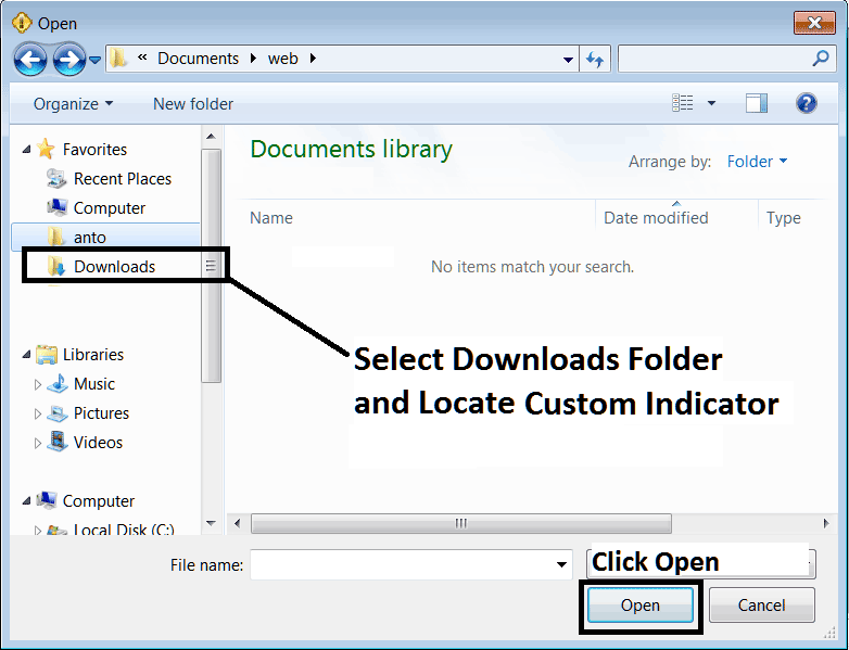 Locate Downloaded Indicator on Your Computer to Install it on MT5