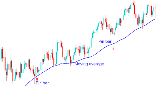 Pin Bar Bitcoin Price Action Combined with Moving Averages - BTCUSD Trading Reversal Strategy