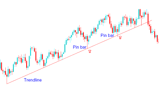 Pin Bar Action Combined with Bitcoin Trend lines - Reversal Trading Method